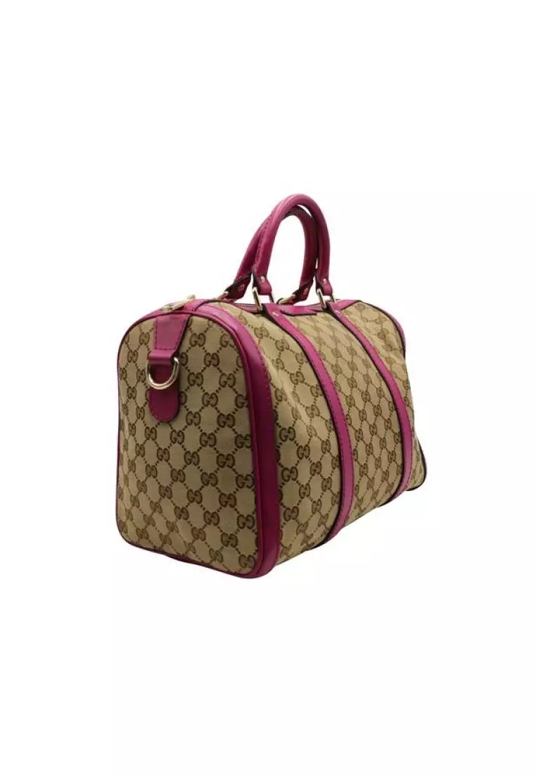 Buy Gucci Pre Loved GUCCI Brown Pink Monogrammed Canvas Medium