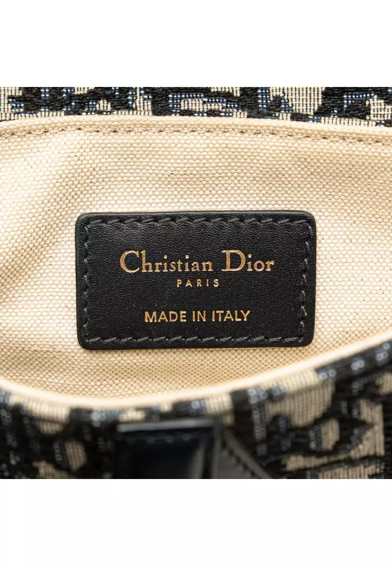 二手 Dior 迷你 Oblique 帆布馬鞍包