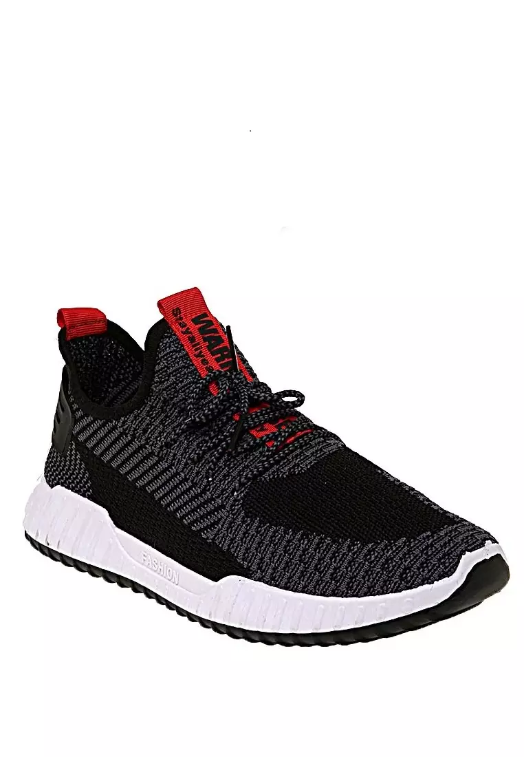 Chayton Sepatu Olahraga Pria Sneakers Casual Sport Shoes Material Flyknit Mesh ORIGINAL - Black