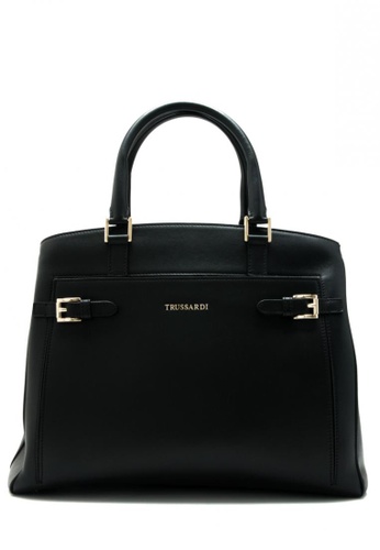 Trussardi black Trussardi Leather Handbag (Black) B3C42AC767215CGS_1