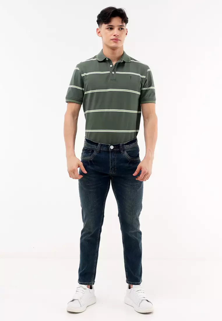 Denim Long Slim Tapered Jeans