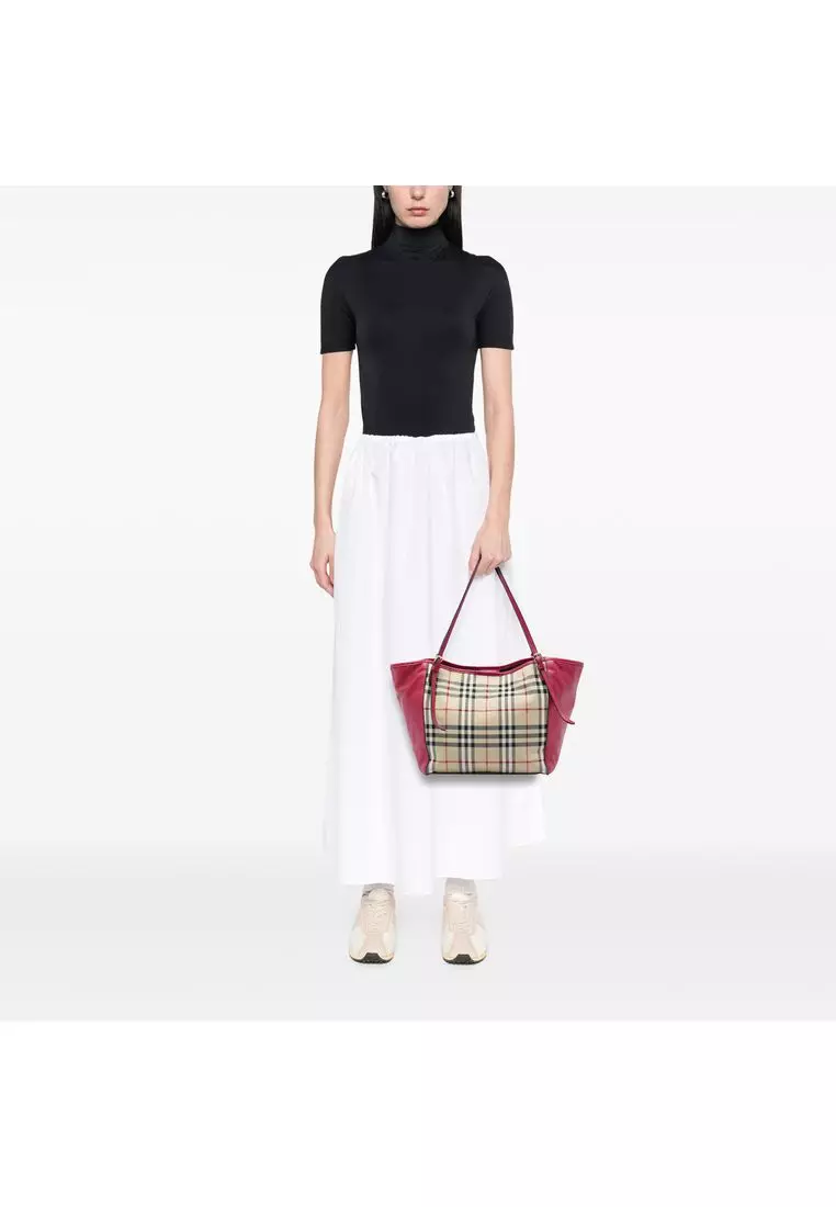 Pre-Loved Burberry Small Haymarket Check Canvas And Leather Canterbury Tote