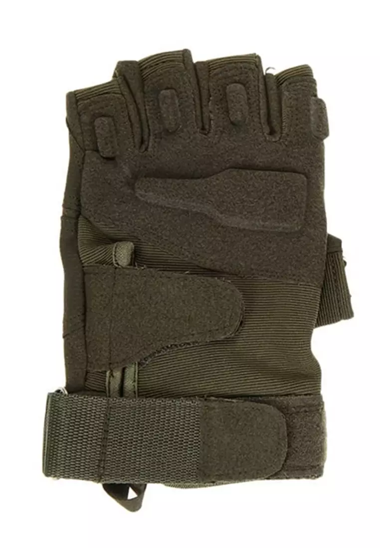 Irroin Sarung Tangan Motor Pria Half Finger Anti Slip Material Artificial Leather Kulit ORIGINAL