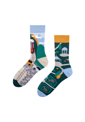 Pair Pair Full green Journey to the Peak Mismatched Adult Crew Sock 6607CAAD66BF80GS_1