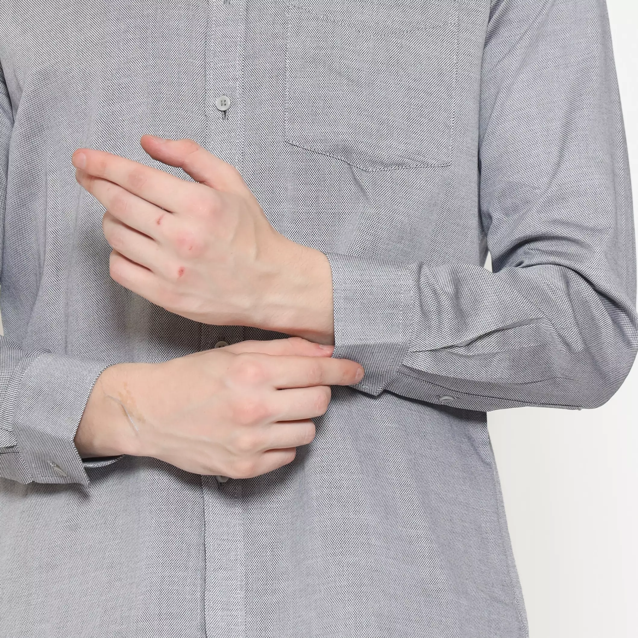 Schoeller Kemeja Formal Pria Lengan Panjang Slim Fit – Silver Blue – S.8-KFLSF-F101-CTN-MLNS