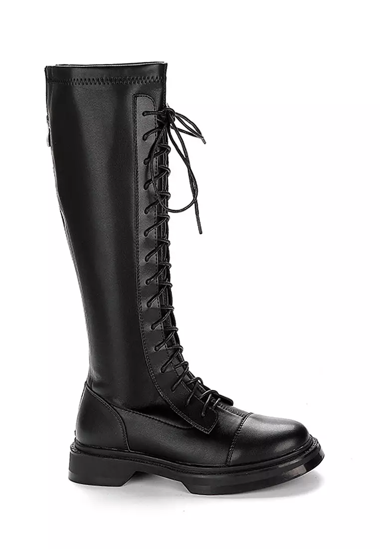 Discount on Twenty Eight Shoes  shoes - SKU: VANSA Fashion Cow Leather Lace-Up Knight Boots VSW-B530-5