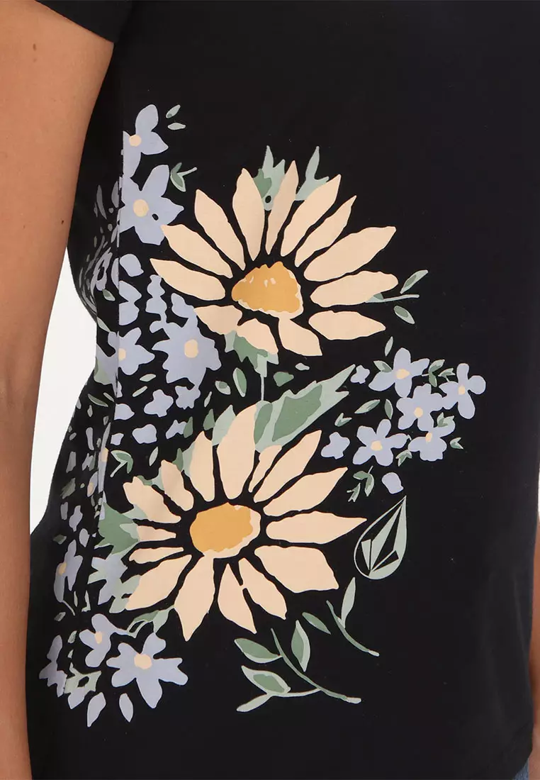 GST FLOWER SHOWER SHORT SLEEVE TEE BLK