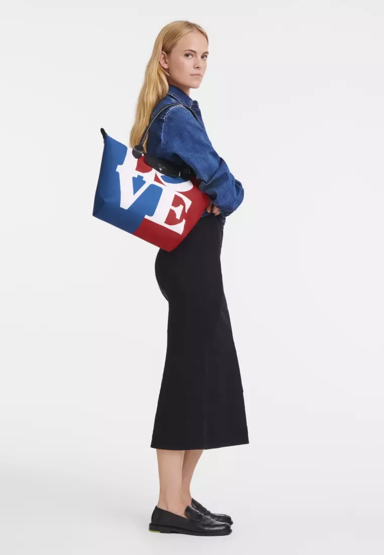 Longchamp X Robert Indiana Tote Bag M White