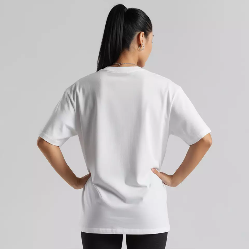 MTX59 Kaos Oversize Gym Wanita "hybrid cotton" putih