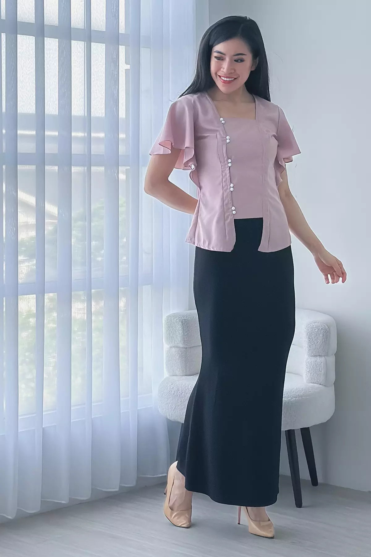 Soraya Dainty Dusty Pink Kebaya