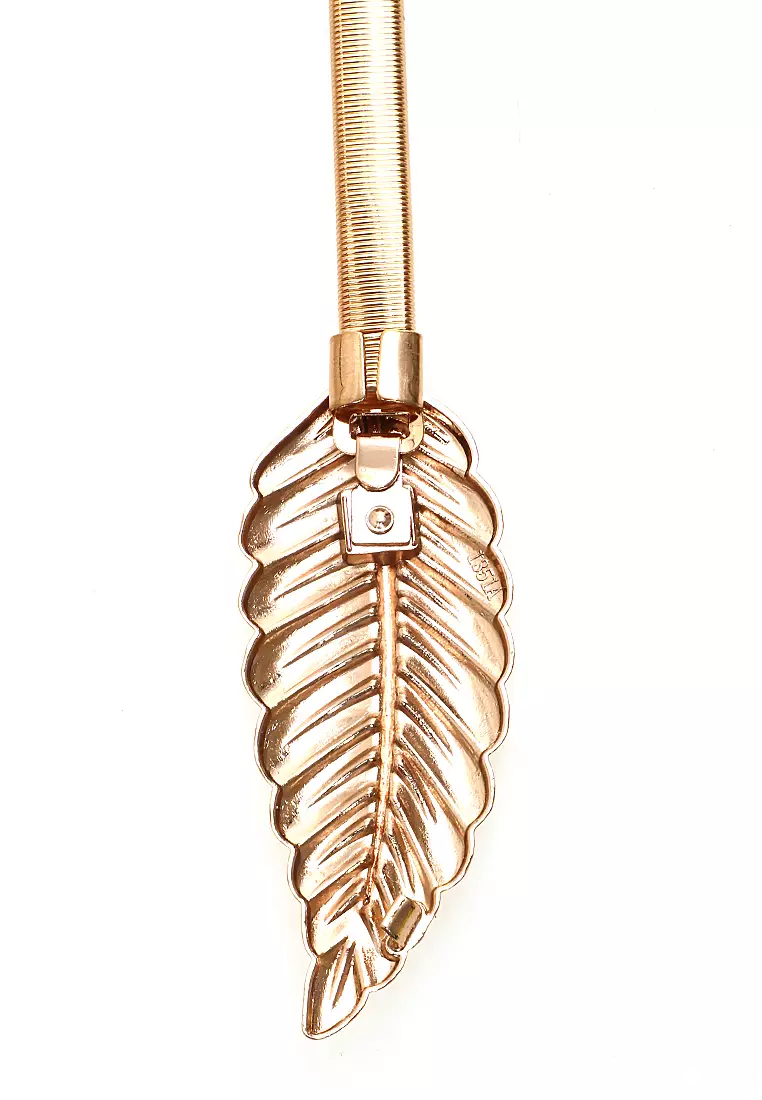 Fern Belt Ikat Pinggang Gesper Wanita Stylish Casual Comfortable Material Stainless Steel ORIGINAL - Gold