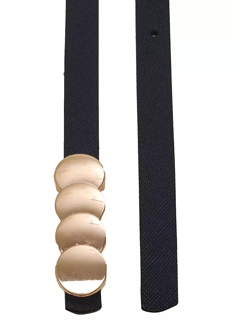 Fern Ikat Pinggang Gesper Wanita Stylish Casual Comfortable Material Leather Kulit ORIGINAL - Blue