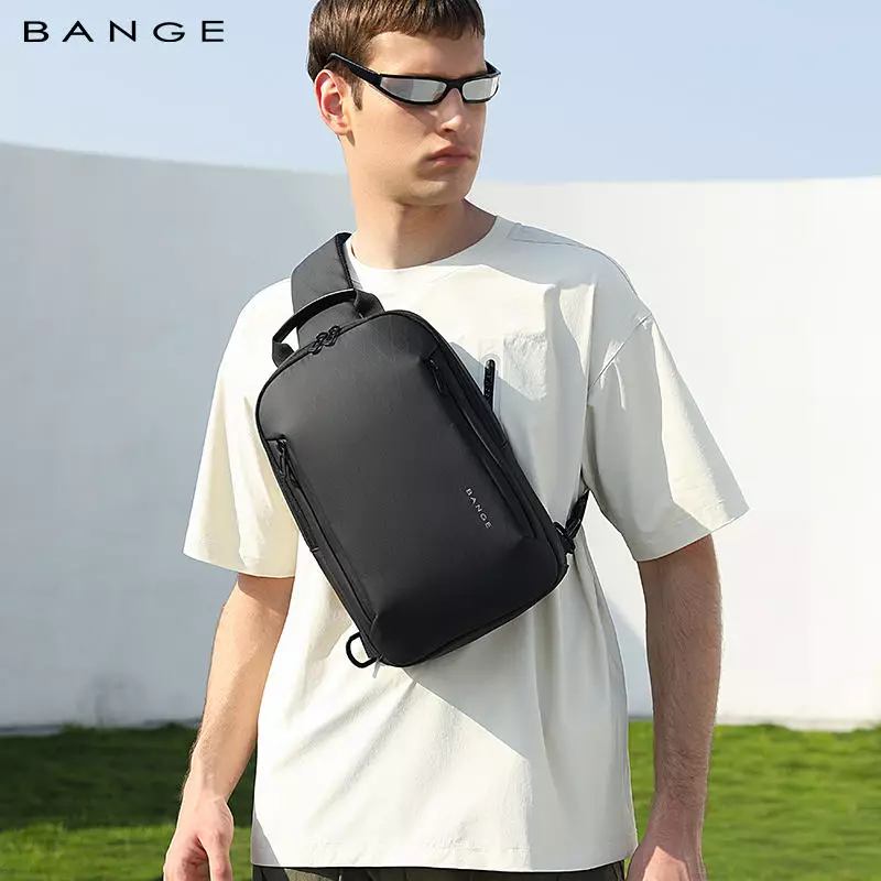 BANGE BG3077 Tas Selempang Pria Waist Bag Pria Sling Bag Pria- Black