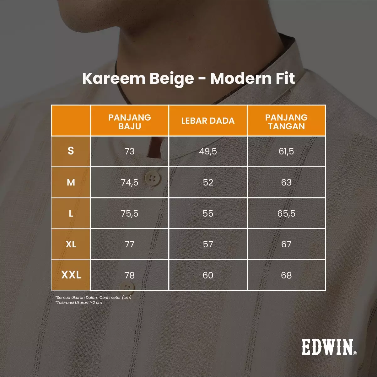 Kemeja Koko Pria Lengan Panjang KAREEM BEIGE Baju Muslim Pria