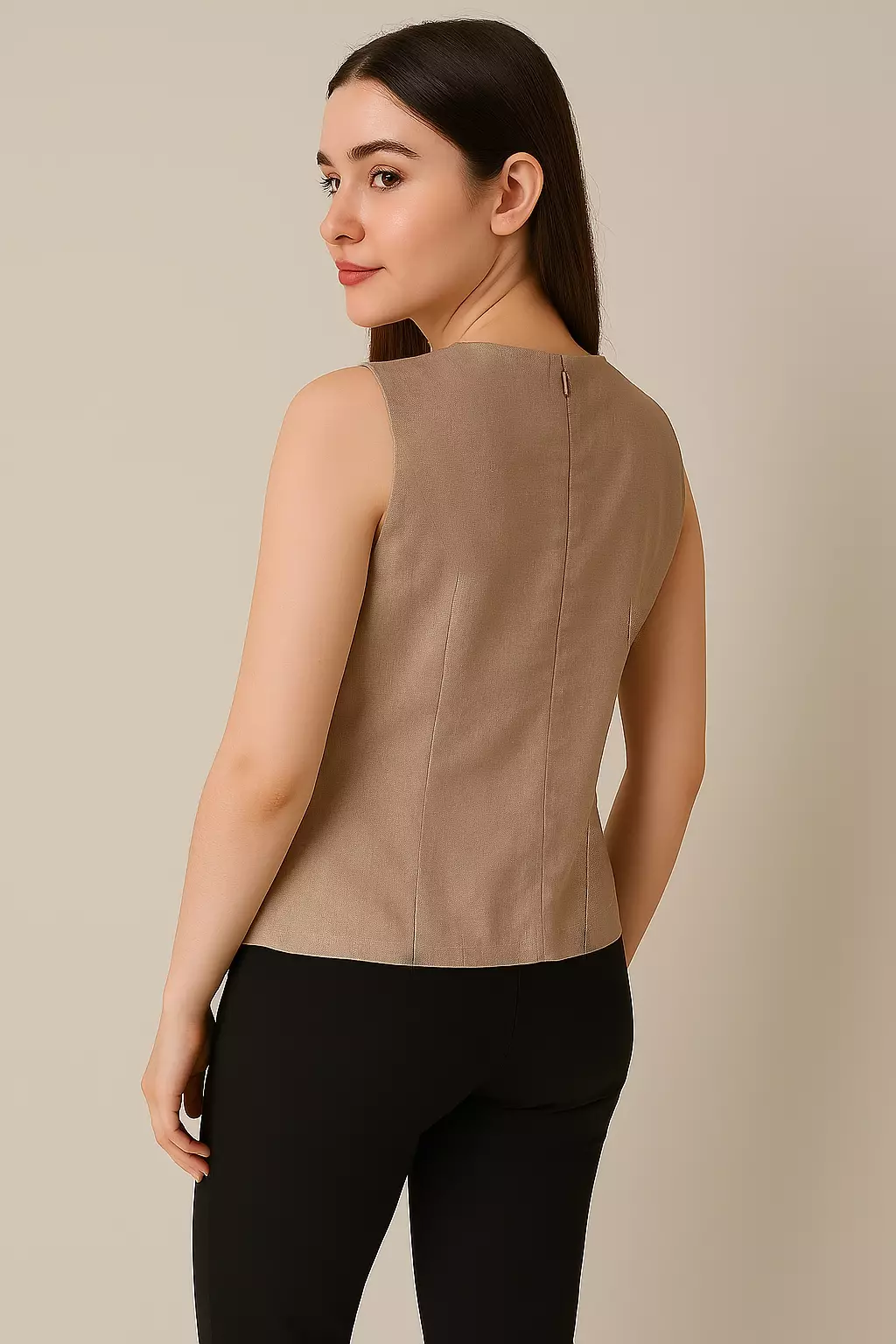 Simone Blouse In Light Brown