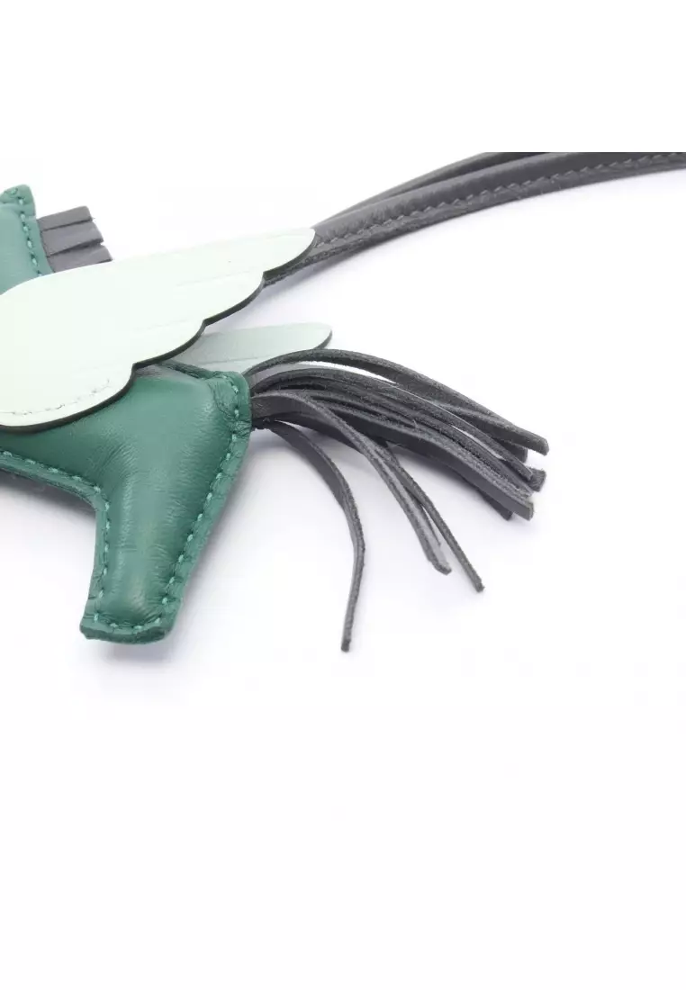 Pre-Loved Hermès Rodeo Pegasus PM vert moyan Ardoise Vert Peppermint bag charm Aagneau Veau Swift green gray green Light green W engraved