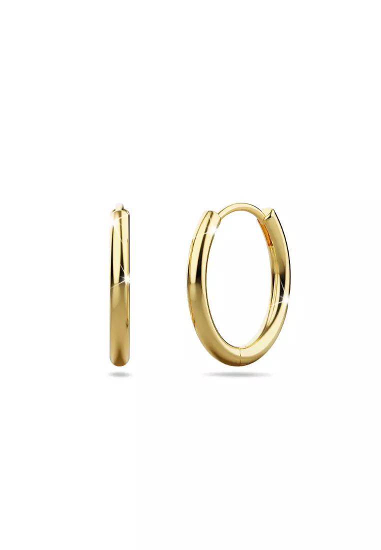 Gold hoop clearance dangle earrings