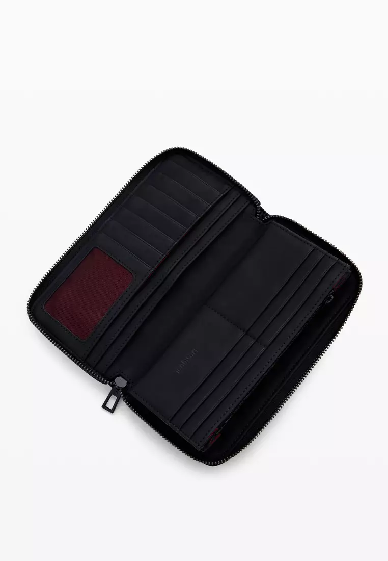 Quilted faux leather wallet