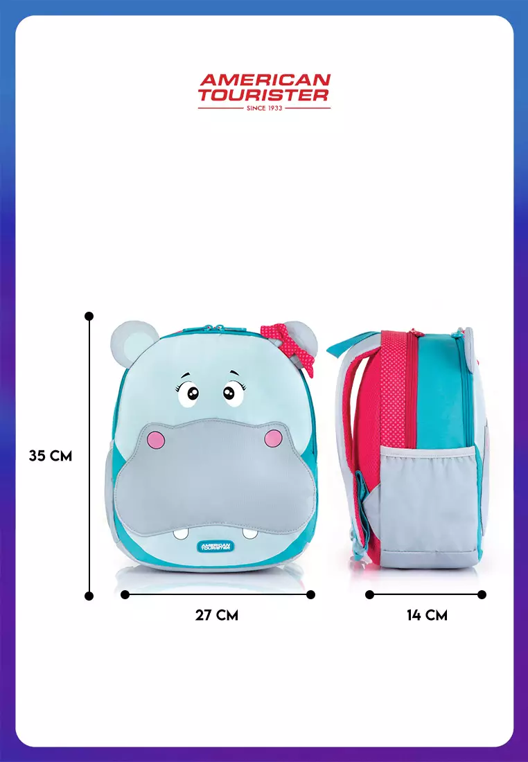 American tourister back to school backpack woodle 01 grey hippo clearance