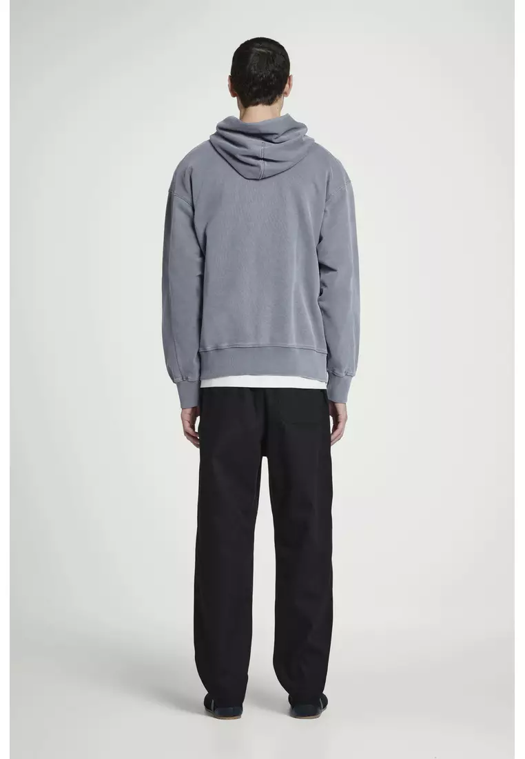 WASHED COTTON-JERSEY HOODIE