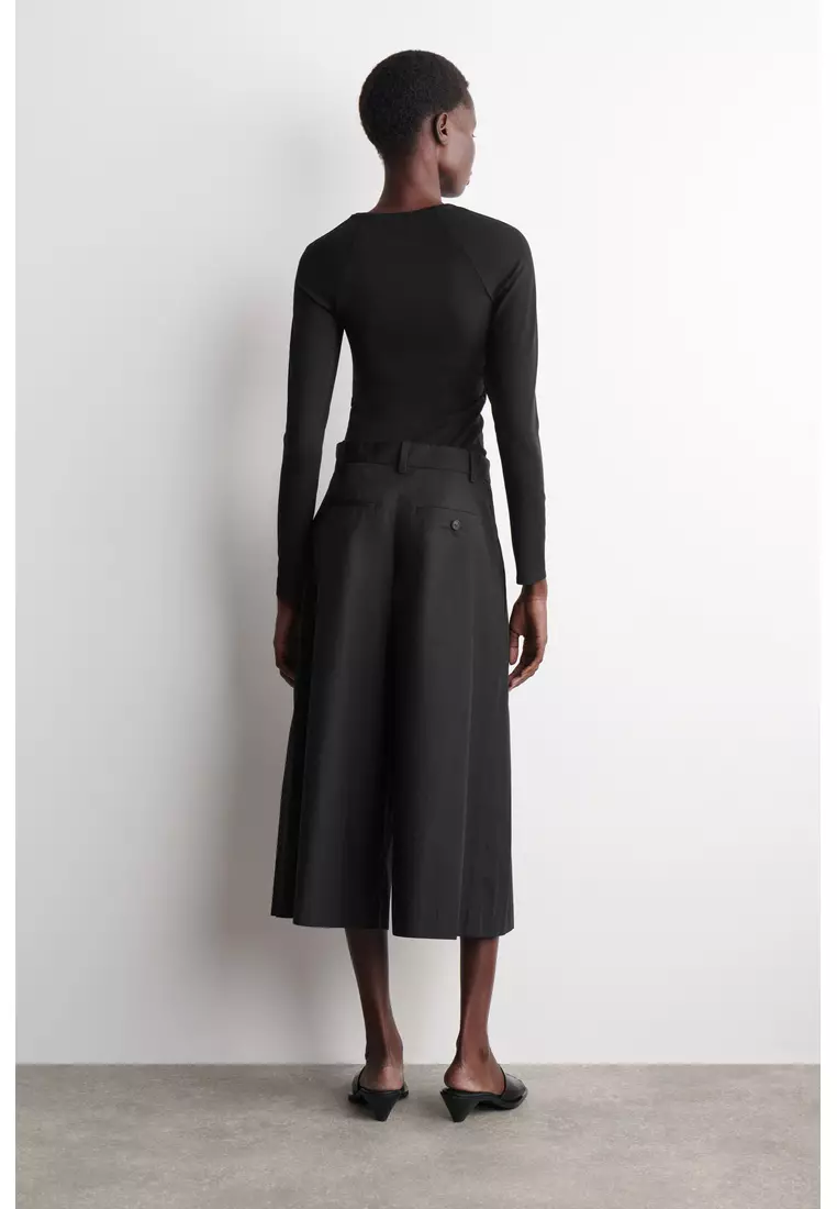 PLEATED COTTON CULOTTES