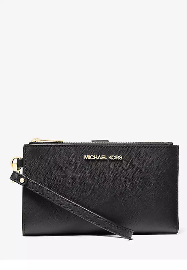 Axxonoil Wristlet Clearance Mk Jet Set Travel Double Zip Wristlet