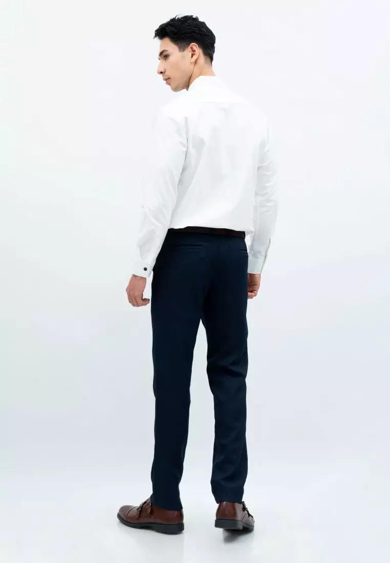 Houseofcuff Kemeja Lengan Panjang Pria Formal Slim Fit Putih