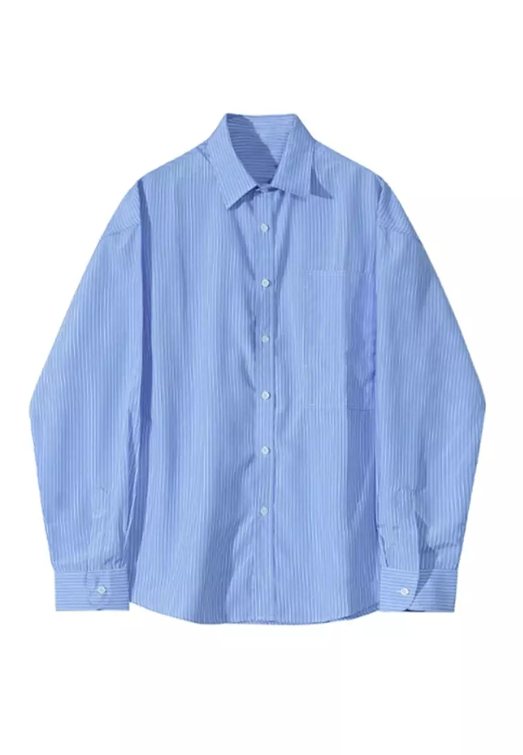 Advanced casual lapel striped shirt CA091917