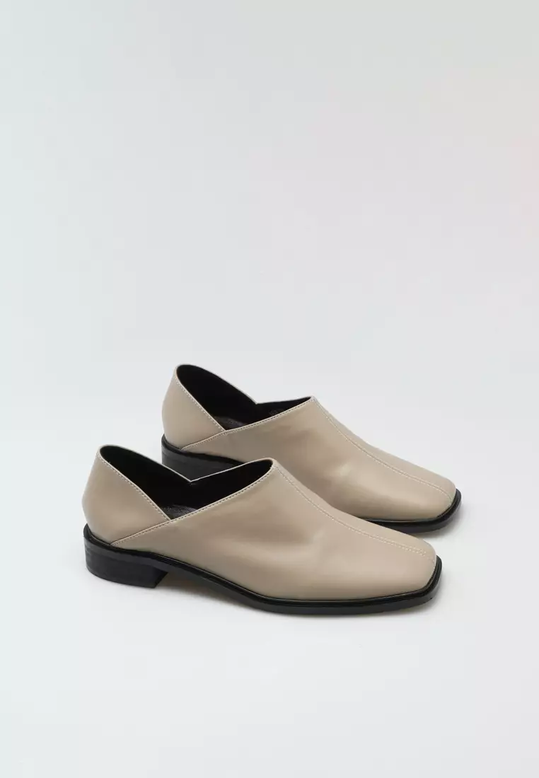 Low Heel Leather Slip-Ons TH8688-1