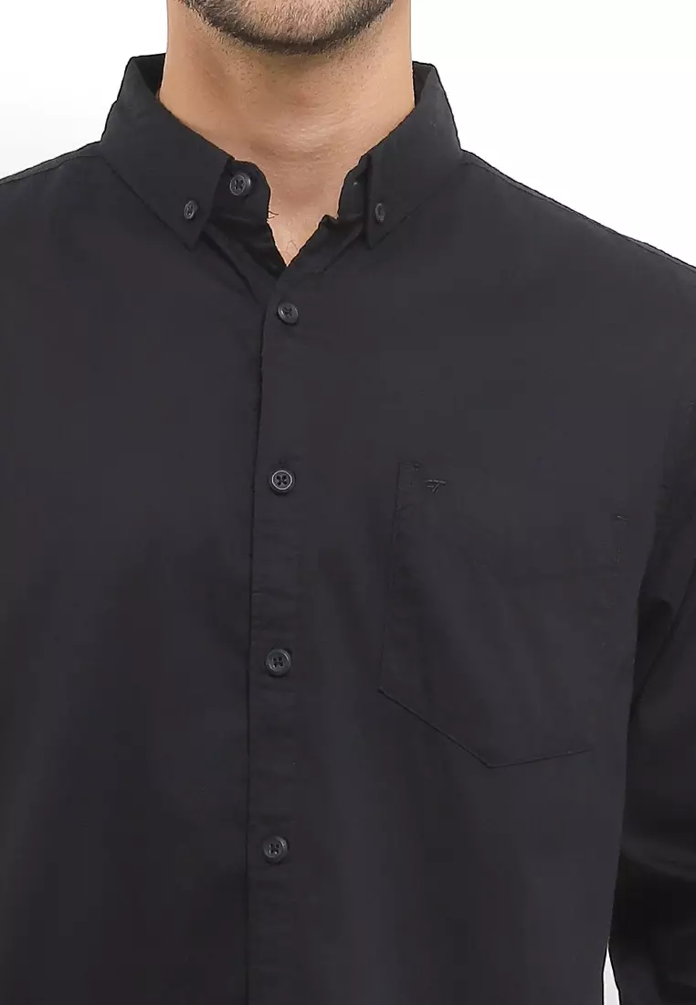Kemeja Lengan Panjang Slim Fit - Black