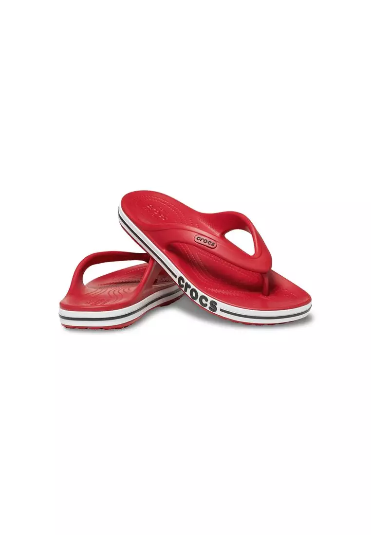 Red crocs flip flops online