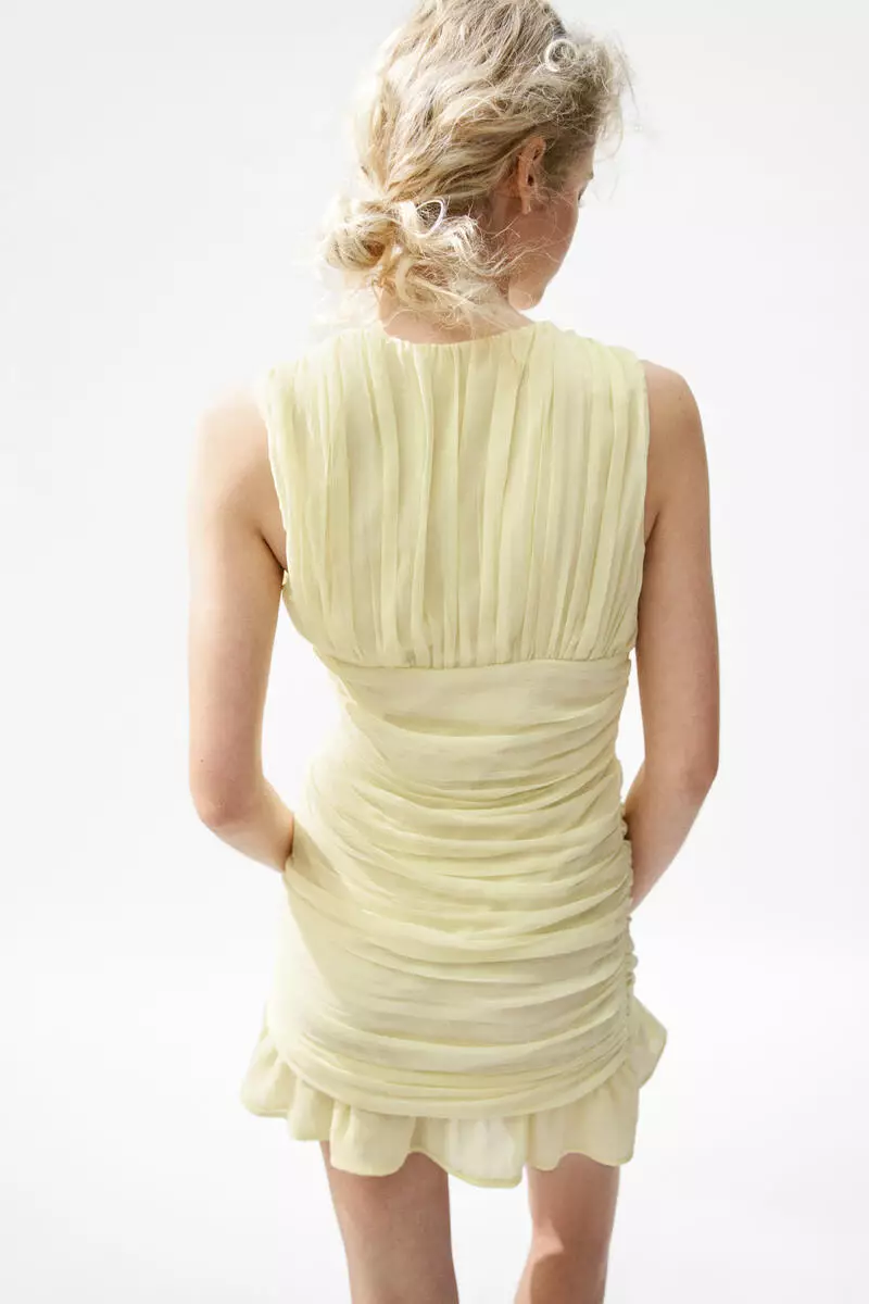 Draped chiffon dress