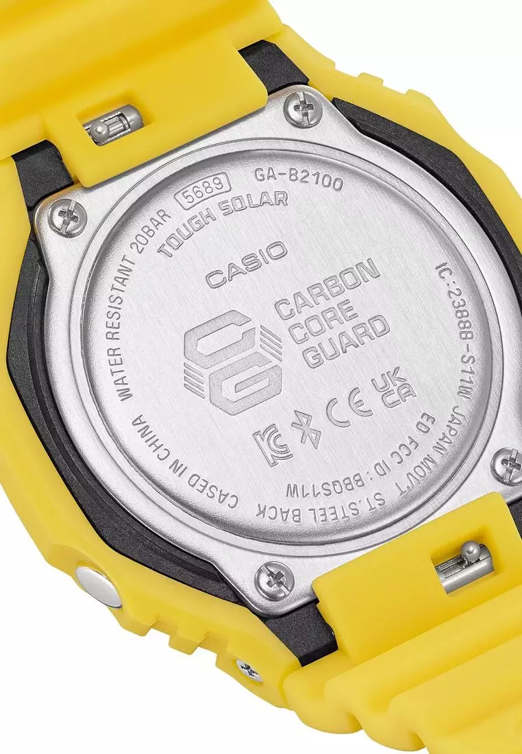 Men's Analog-Digital Watch GA-B2100C-9A Bluetooth and solar power Yellow Resin Band Men Sports Watch
