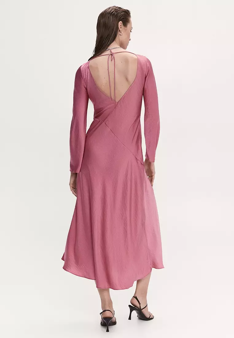 Side-Slit Satin Dress