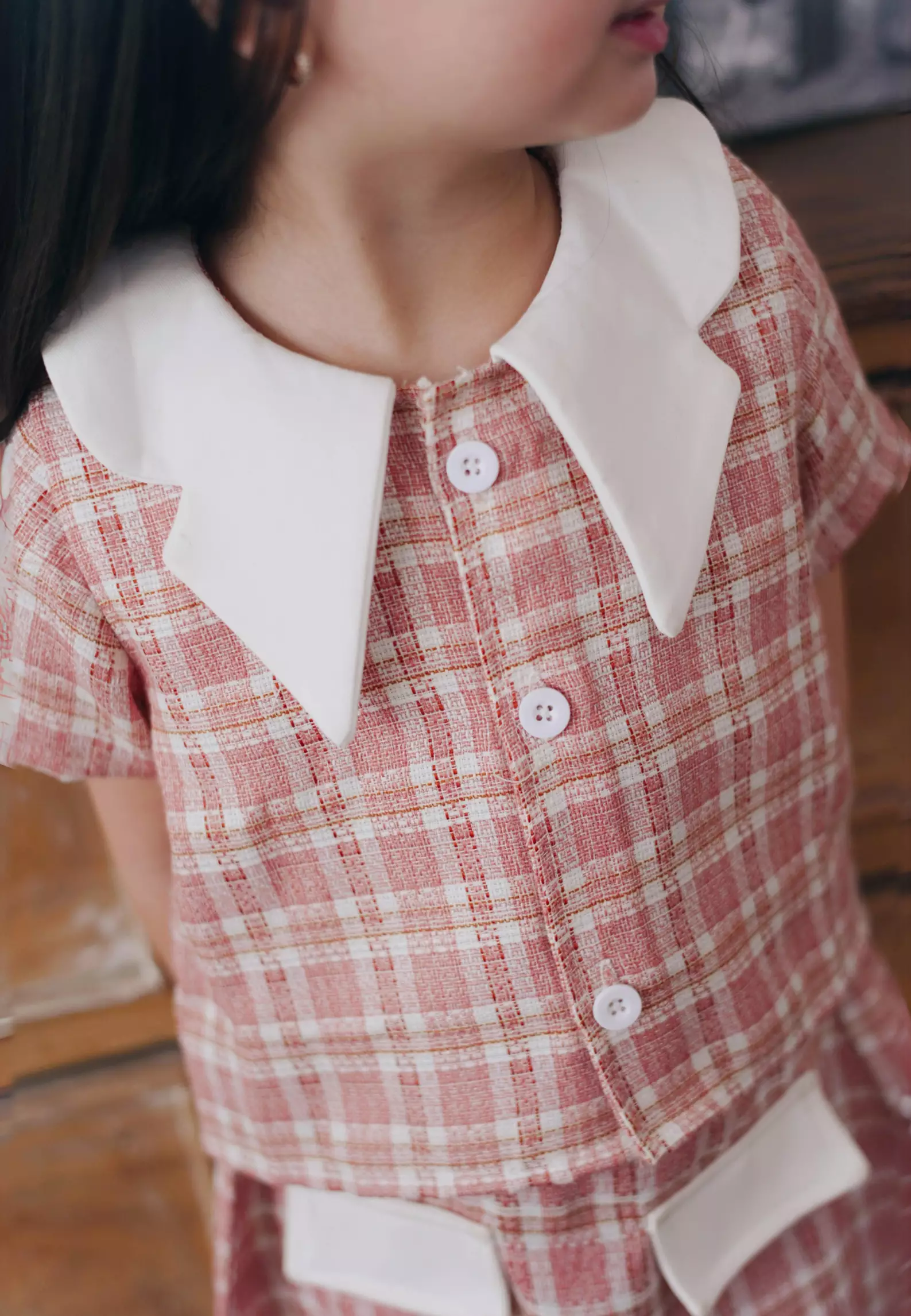 Two Mix - Mariposa Set Setelan Baju Anak Perempuan Korean Style 1-12 Tahun 4402 Peach