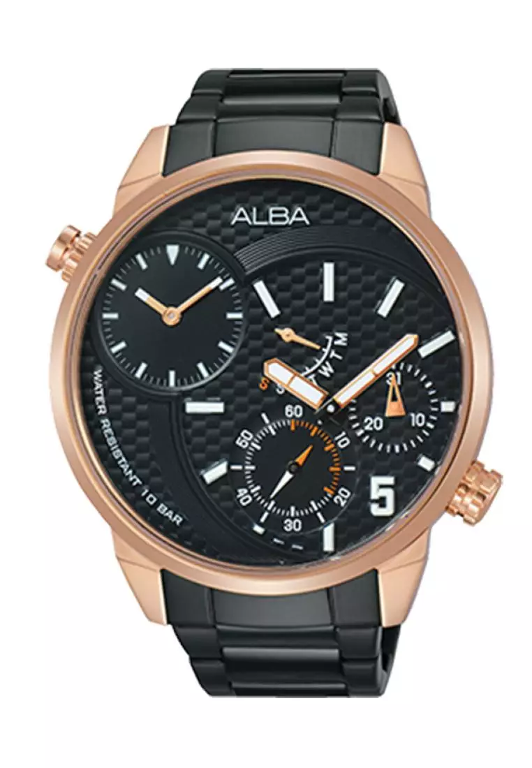 Jam Tangan Pria Alba Original Garansi Resmi A2A002 A2A002X1 Strap Stainless Steel Black