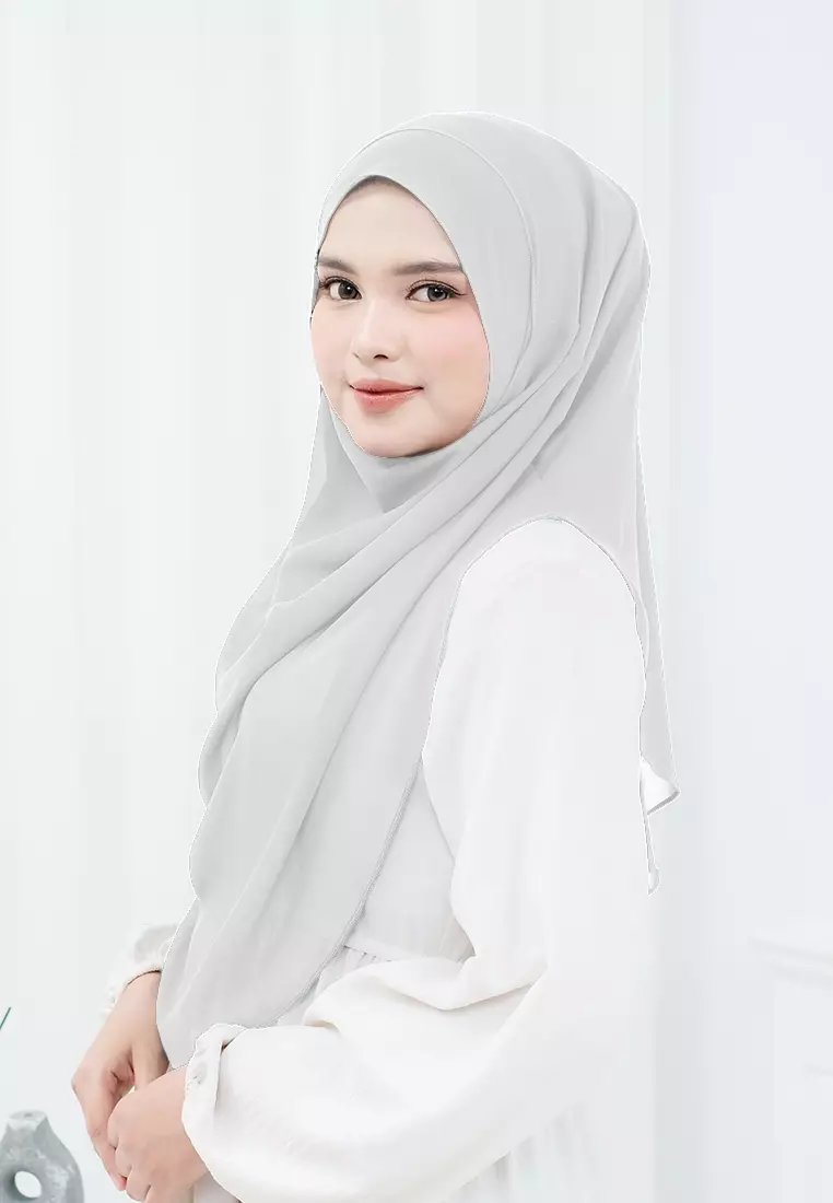 HIJAB INSTAN ZHAZA - SILVER GREY
