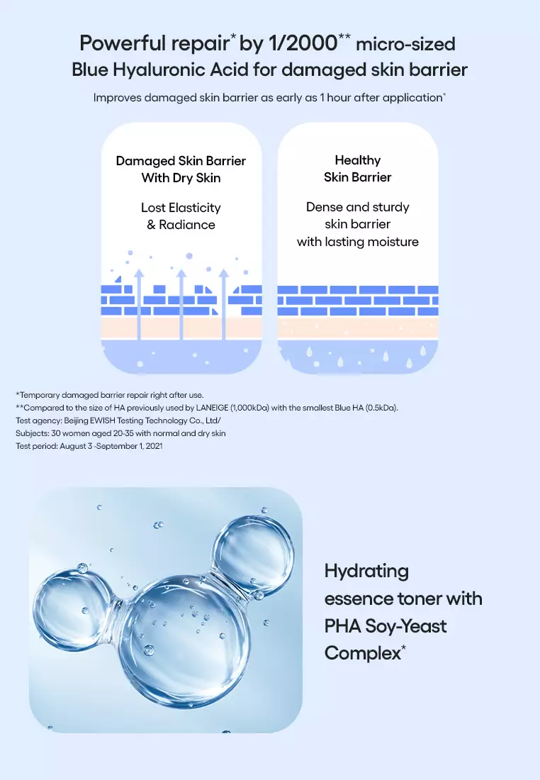 Laneige Water Bank Blue Hyaluronic Essence Toner (160ml) – For Combination to Oily Skin