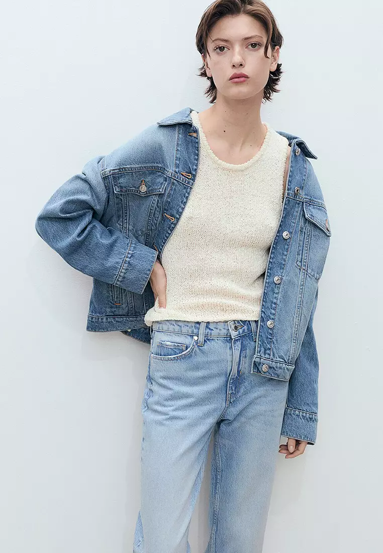 Mid-Rise Straight Jeans