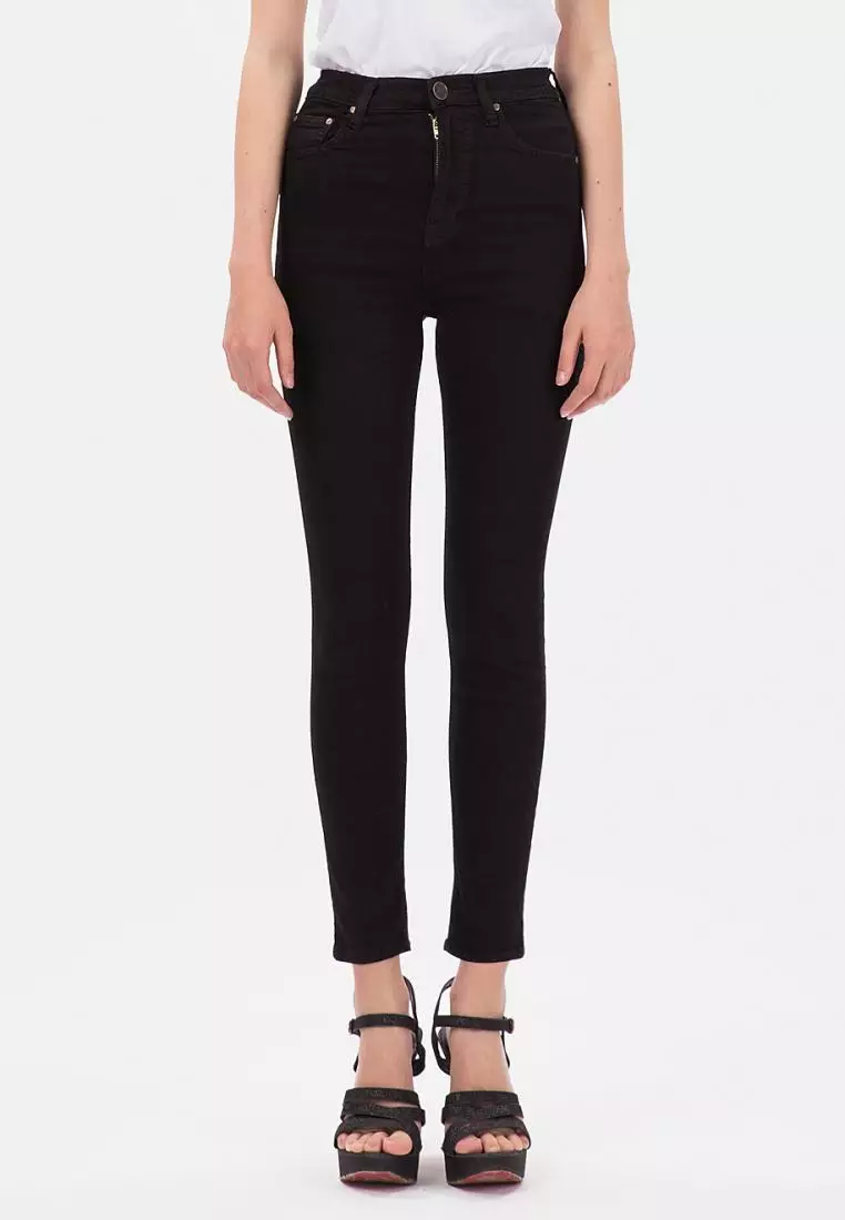 Highwaist Skinny Jeans with Pocket in Black