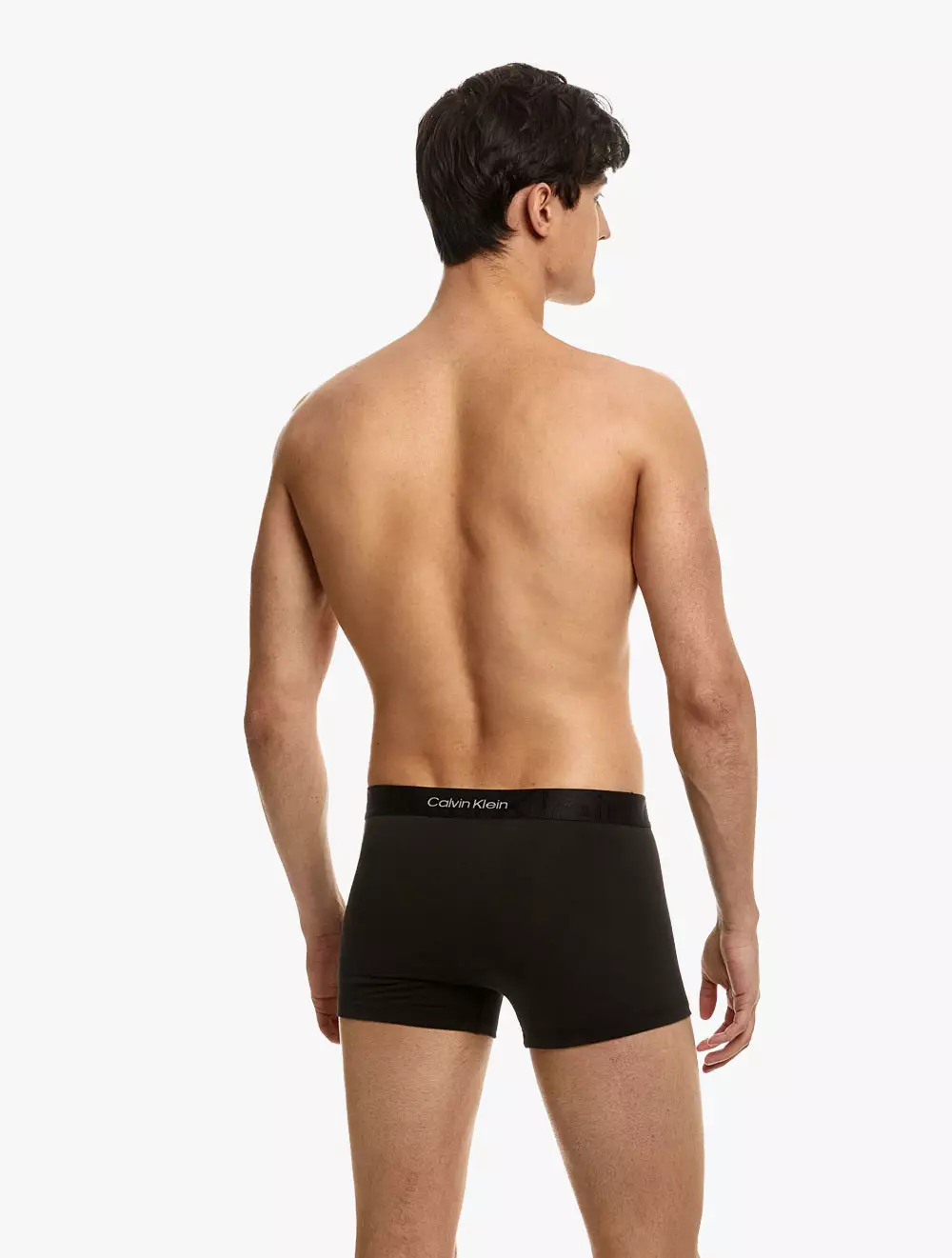 CK UNDERWEAR - EMBOSSED ICON COTTON TRUNKS - black