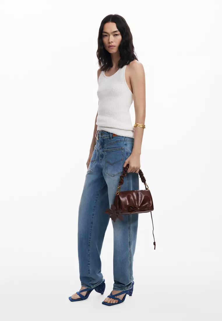 Medium shiny bow bag