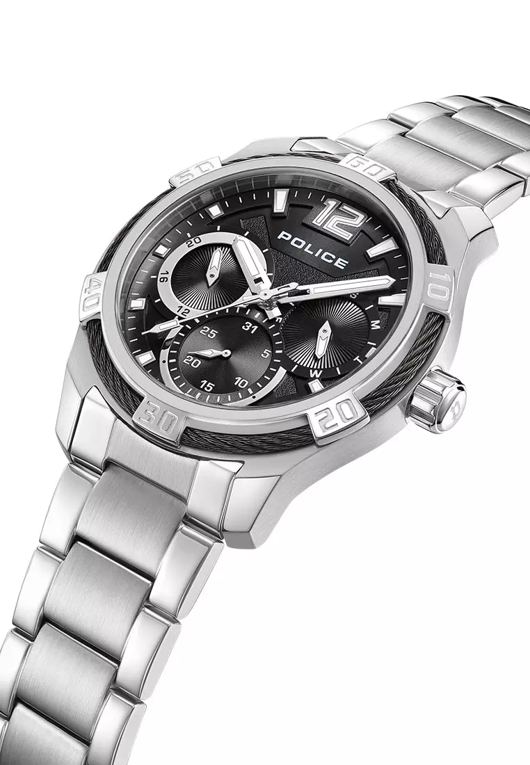 Police Chokery Silver Stainless Steel Analog Quartz Watch For Men PPEWJK0005306