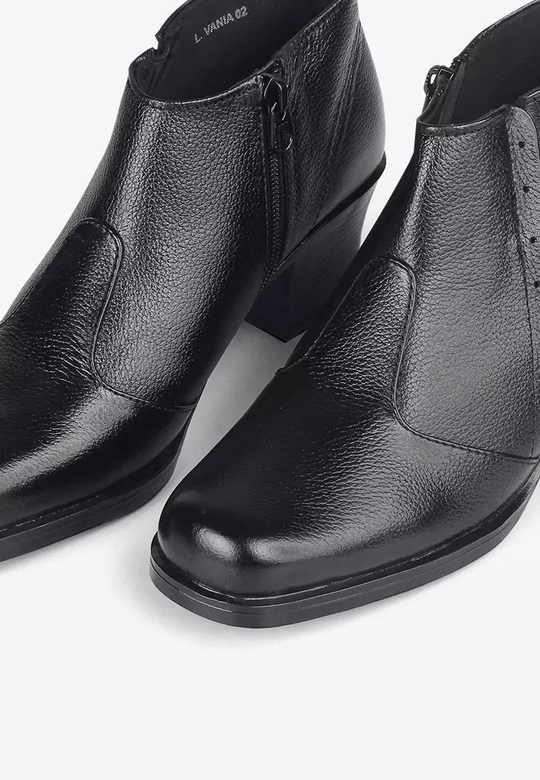 Sepatu Boots Ankle L.Vania 02 Black - Fransisca Renaldy