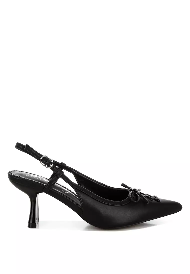 Discount on London Rag  shoes - SKU: Kitten Heel Pointy Slingbacks in Black