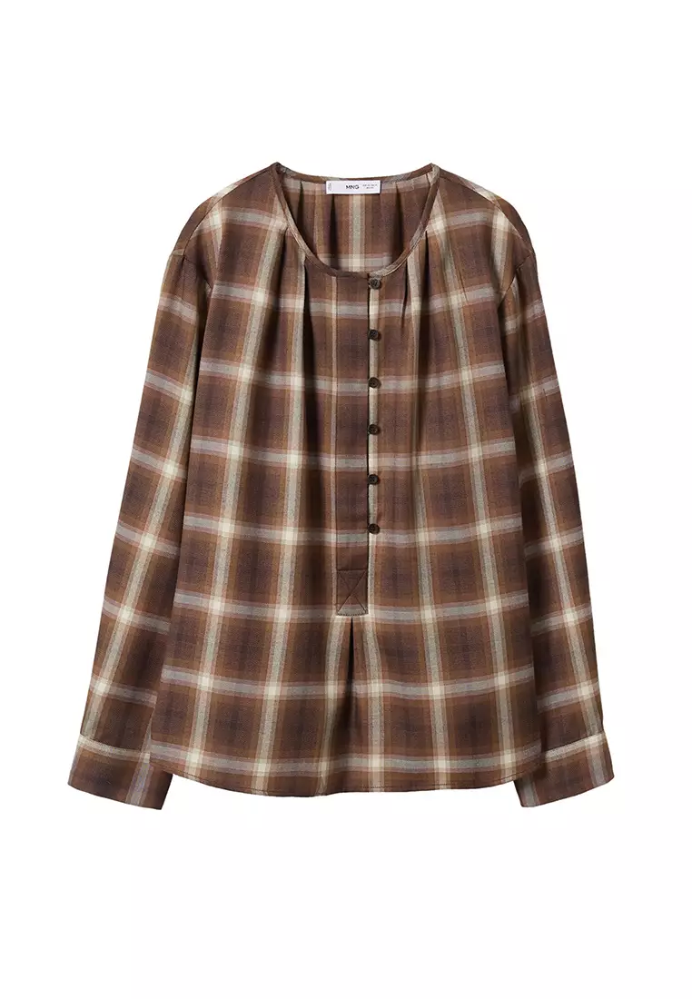 Buy Violeta by MANGO Plus Size Checked Pajama Blouse 2025 Online