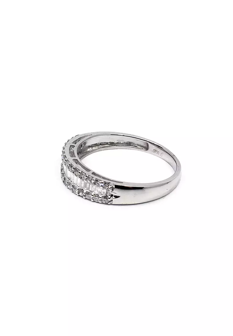 18K White Gold Lady Ring with Diamonds