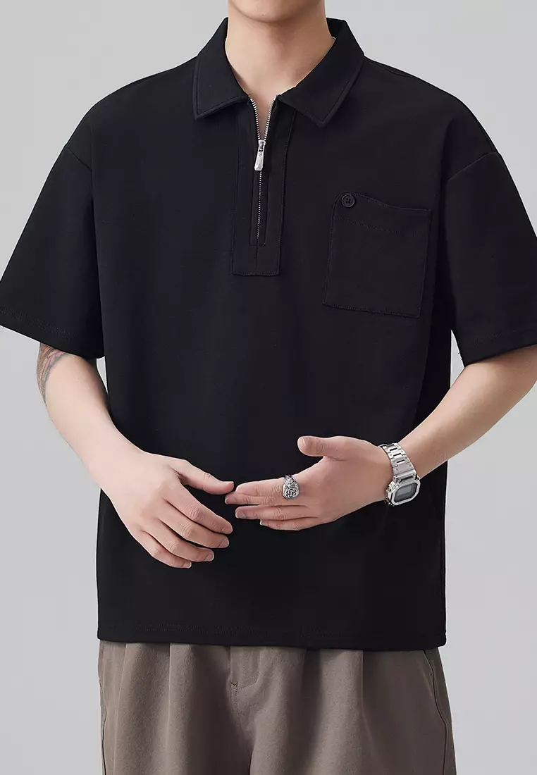 Half Zip Collar Polo Shirt AY-D8909