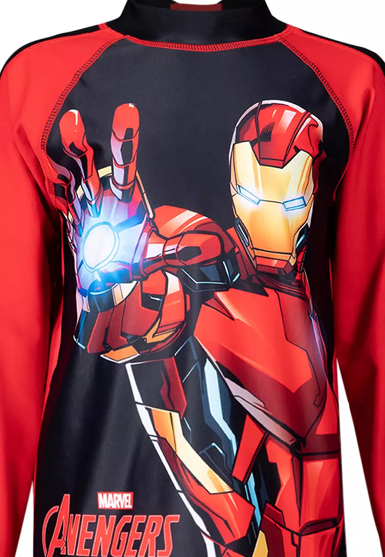 Iron Man Long-Sleeved Rashguard Kids Swimwear