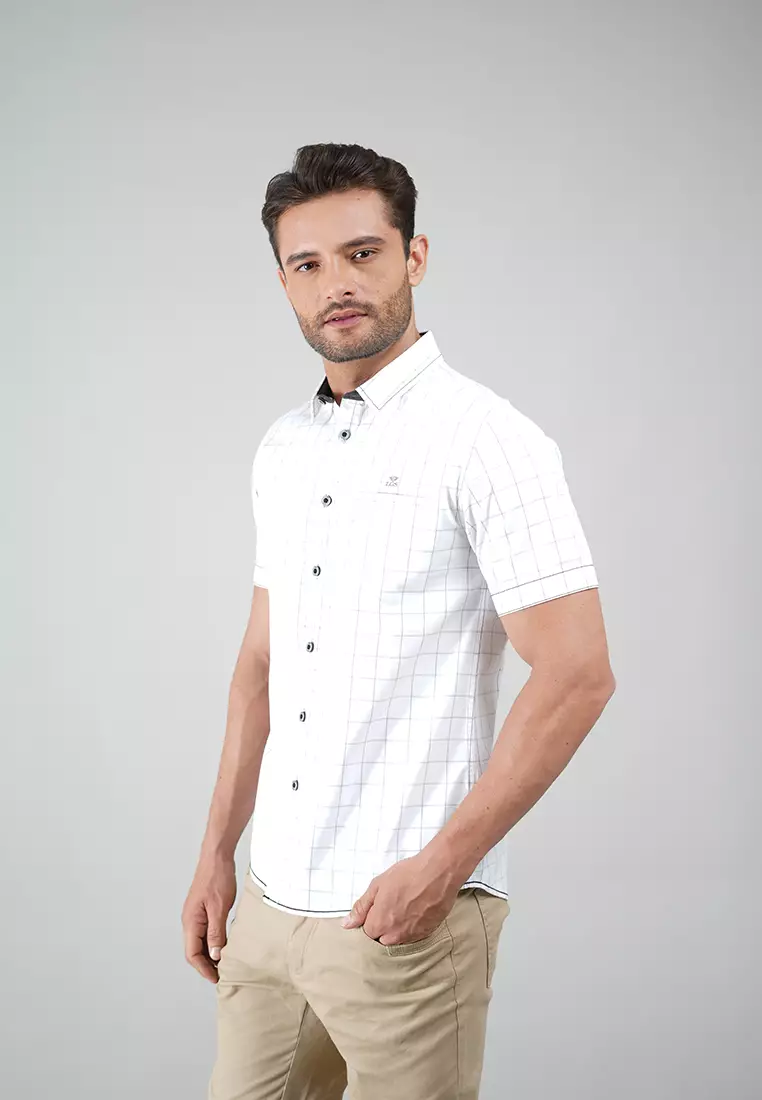 LGS - Slim Fit - Kemeja Kotak Pria - Casual Shirt - Squaro Collection - Mukti - Motif - JSH